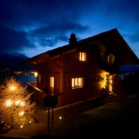 Chalet Egglen "Typical Swiss House, Best Views, Private Jacuzzi" Sigriswil Exteriör bild