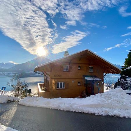 Chalet Egglen "Typical Swiss House, Best Views, Private Jacuzzi" Sigriswil Exteriör bild
