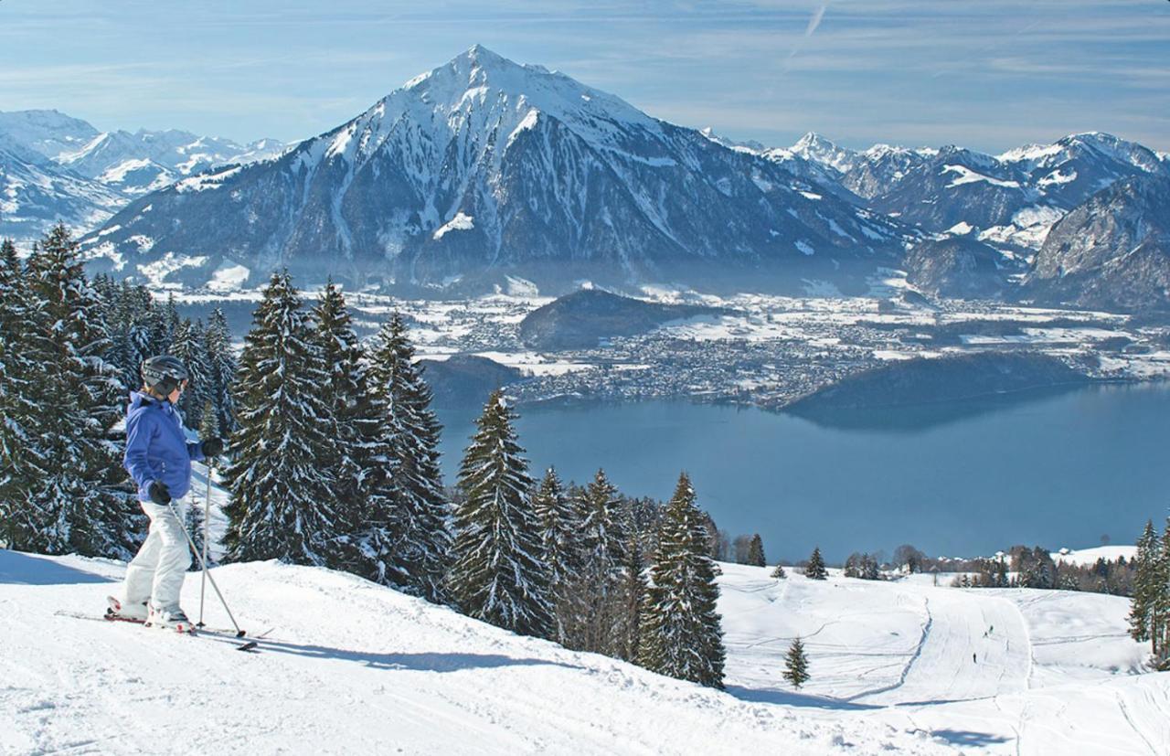Chalet Egglen "Typical Swiss House, Best Views, Private Jacuzzi" Sigriswil Exteriör bild